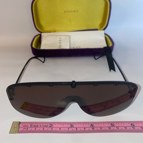 GUCCI SS19 Mask Shield Sunglasses Matte Black UNISEX - Picture 12 of 14
